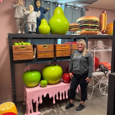 Large Green Apple Over Sized Resin Statue Food Prop Display Fruit
