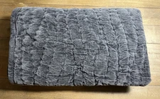 Pottery Barn Washed Velvet Handcrafted Quilted Pillow Sham Euro Gray NWOT