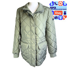 DKNY Khaki Green Quilted Coat Jacket Size M