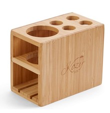 Toothbrush and Toothpaste Holder Stand for Bathroom Vanity Storage, Bamboo, 5...