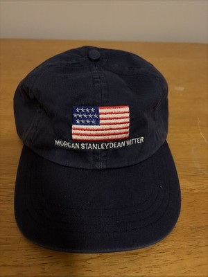 Vintage Morgan Stanley Hat Cap Strapback Blue Twill Flag Funds Finance Employee