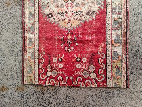 Vintage Hand Knotted Oushak runner ,Turkish Runner rug wool runner tribal runner - Picture 11 of 20