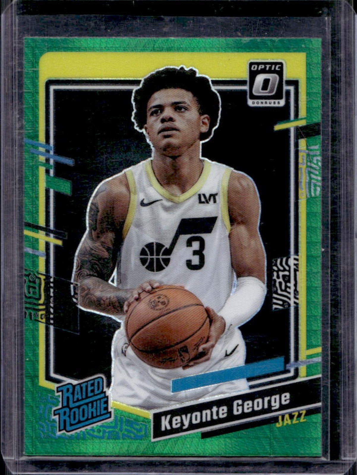 2023-24 Donruss Optic Keyonte George Hyper Green Prizm RC Rated Rookie #223