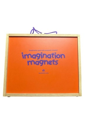 MindWare Imagination Magnetic Pattern & Shape Puzzle Set Wooden Case w/ Cards