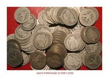 Barber Quarters Quarter ~ 90% Silver Coin Lot ~ Circulated ~ Choose How Many!