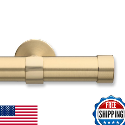 MODE Cambria Designer 3.5ft Curtain Rod 1-1/8'' Diameter Heavy Metal Fixed