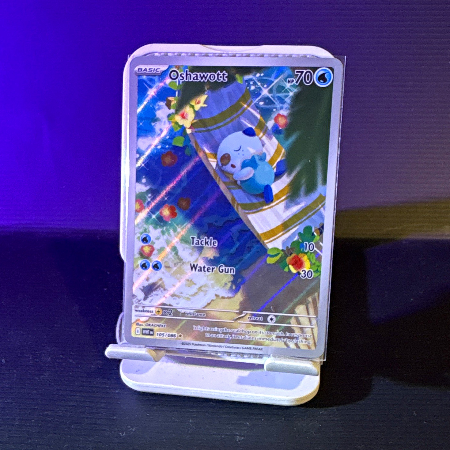 Pokémon TCG Oshawott White Flare IR Holo Full Art 105/086 EN 2025
