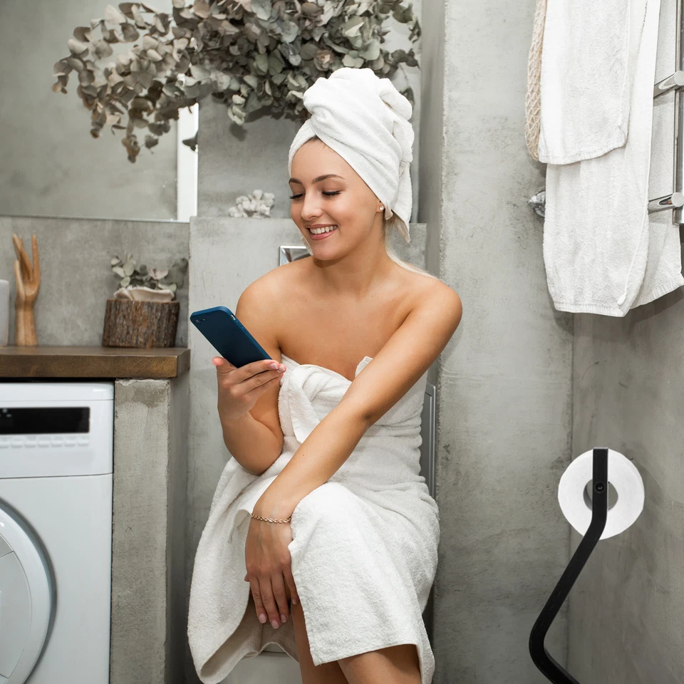 Wc garnitur Toilettenhalter Klopapierständer Badezimmerhalter modern WC Butler - Bild 3 von 4