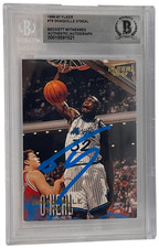 Shaquille O'Neal Signed 1996-97 Fleer #79 Orlando Magic Beckett Witness Slabbed