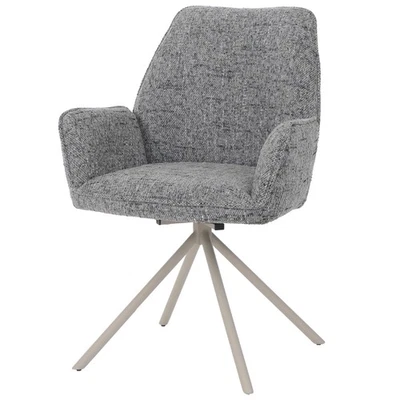 B-Ware Esszimmerstuhl MCW-G67, Metall Chenille (410g/m²) Gestell creme, hellgrau - Bild 1 von 4
