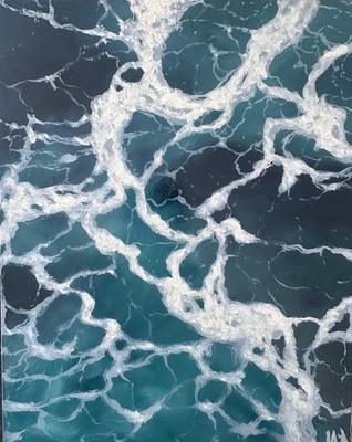 Original Ölgemälde Ozean Wellen Meereslandschaft Landschaft Abstrakt Wandbild Wohndeko