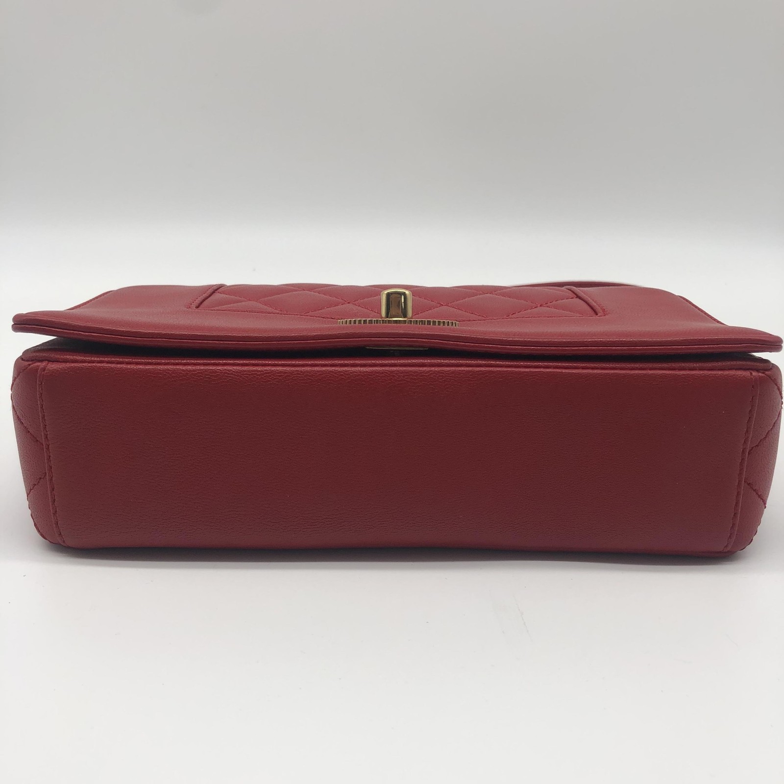 Burgundy Sheepskin Quilted Leather Mademoiselle Flap Bag - ## image 3