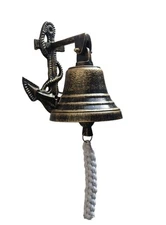 Anchor Ship Bell - Large Dinner Call Bell, Decorative Wall-Mounted Bell for I...