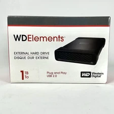 Western Digital WDElements External Hard Drive Plug & Play USB 2.0 - Open Box