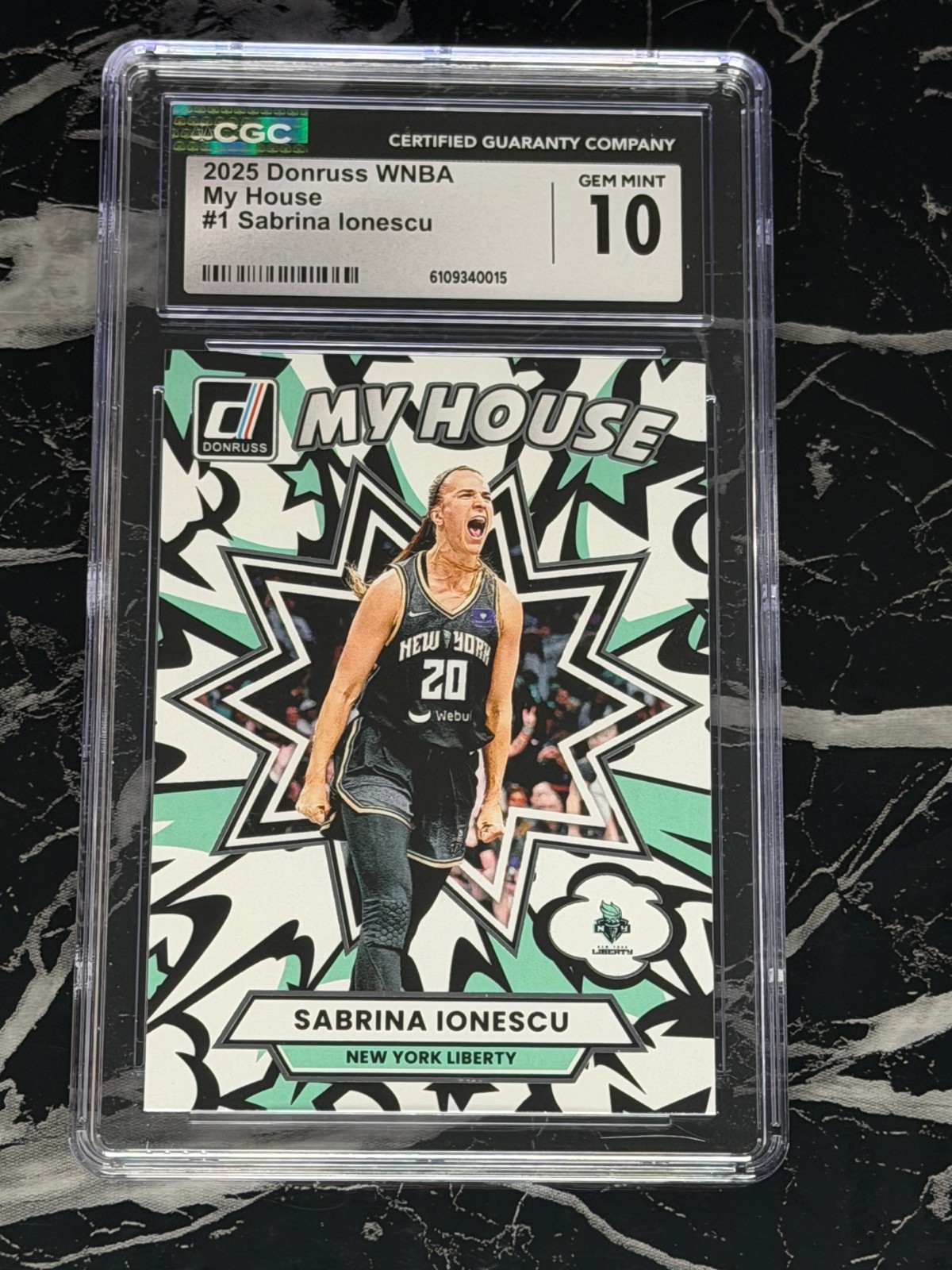 2025 Panini Donruss #1 - Sabrina Ionescu My House Insert CGC 10 Gem Mint view 1
