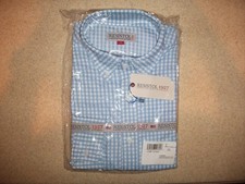Resistol 1927 Men's Blue/White Checkered Gingham Dress Shirt L NWT Made in USA!
