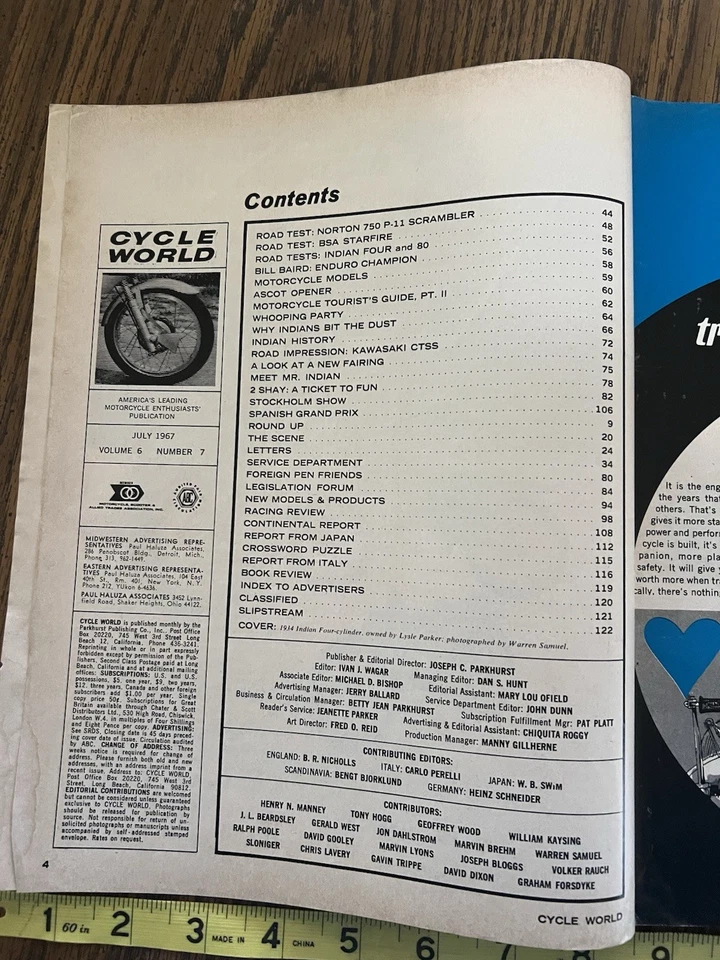 Vintage Cycle, World, Magazine, Special, Indian Issue July 1967 - Image 2 of 4