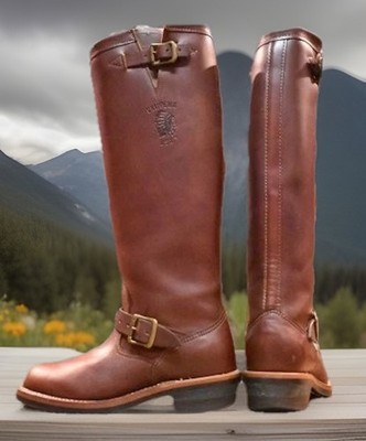Chippewa 97912 17'' Engineer Boots Cordovan Brown 5.5E Black Tag No Box