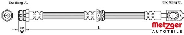Metzger 4110259 Bremsschlauch Vorderachse Vorne FüR Audi FüR Skoda FüR VW-image