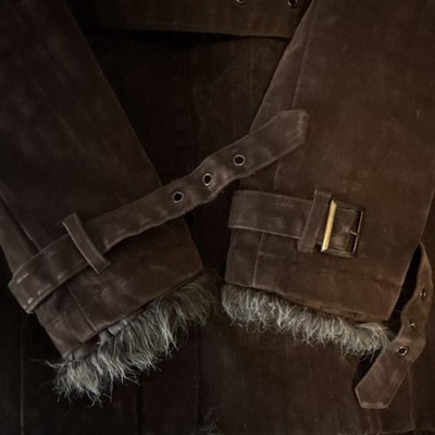 ARCHIVE) IN THE ATTIC Men's Brown Fur Trim Bondage Jacket Size M