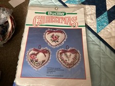 Bucilla Christmas Victorian Hearts. Counted Cross Stitch Ornaments Set/3. NIP
