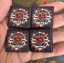 4 Piece CHICAGO Football Team Silicone Focal Beads DIY Jewelry Pens Sports Beads