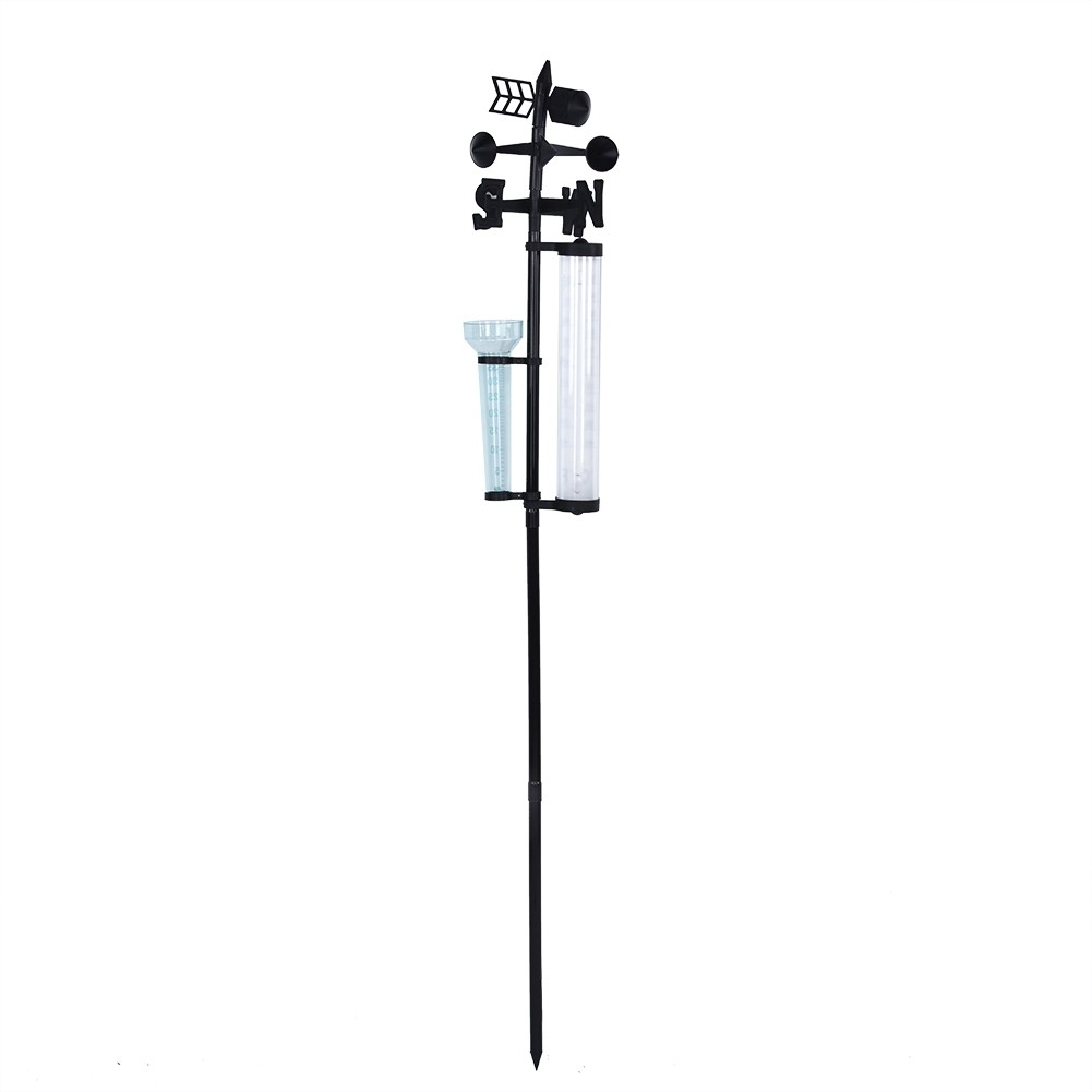 ↑3-in-1 Garden Thermometer Rain Gauge Wind Vane Outdoor Weather Station Measur