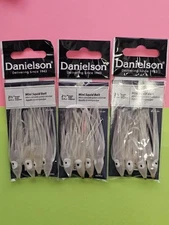 B-S43. FREE SHIPPING Danielson 2.5"Hoochies. Pearl. 3 Packs