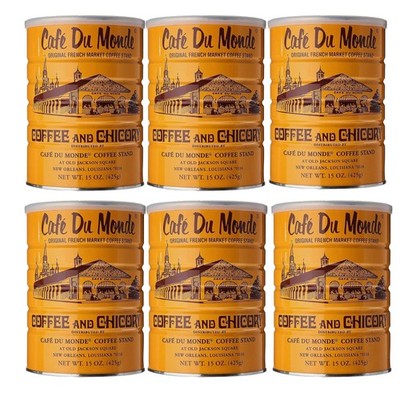 Cafe Du Monde Coffee with Chicory, 15 oz, (Pack of 6) 15 Ounce