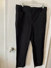 Chicos Dress Pants Trouser pull on Womens Sz 3R US 16R Black Flat Front Straight