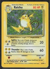 Raichu 14/102 Holo Holo Rare Base Set Unlimited Pokemon Moderately Played on eBay