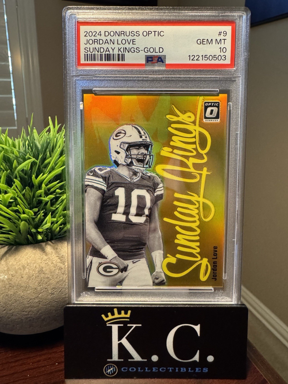 JORDAN LOVE 2024 DONRUSS OPTIC SUNDAY KINGS GOLD PRIZM /10 #9 PSA 10 GEM MINT