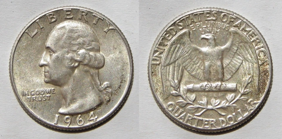 Quarter Dollar Liberty 1964 - George Washington - ETATS-UNIS- ARGENT. - Photo 1/1