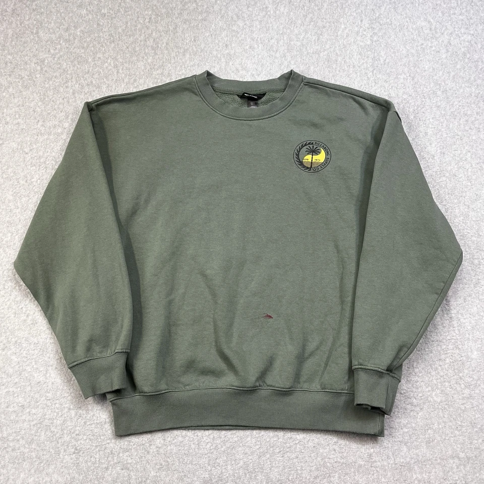 Billabong Surf Sudadera Para Hombres Grande Verde Polar Pullover Playa Patinador Foto 2 de 4