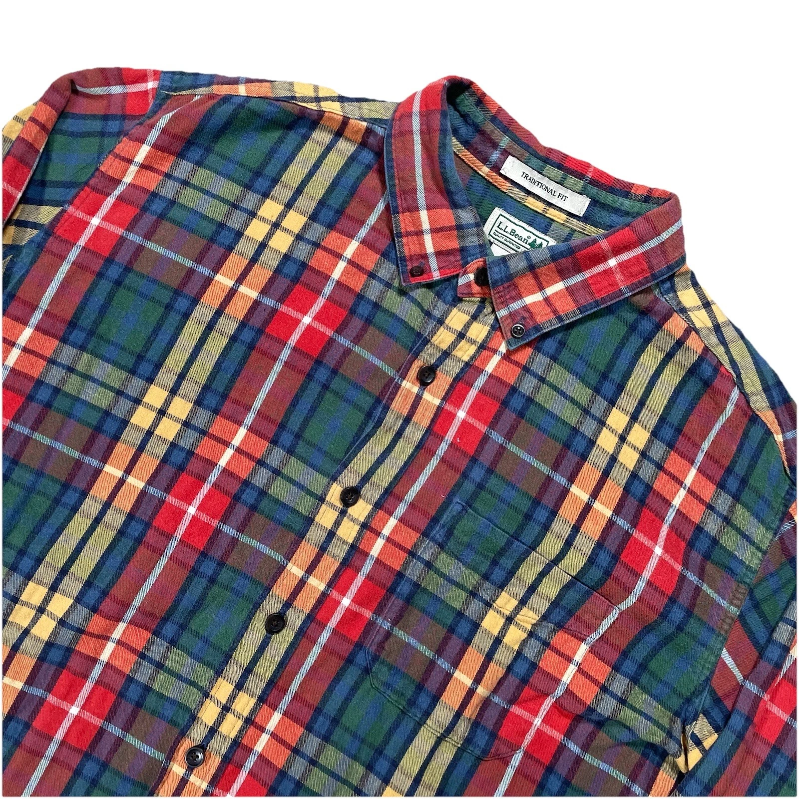 Vintage L.L. Bean Men's Plaid Flannel Shirt XL Long Sleeve 90's Outdoor Work