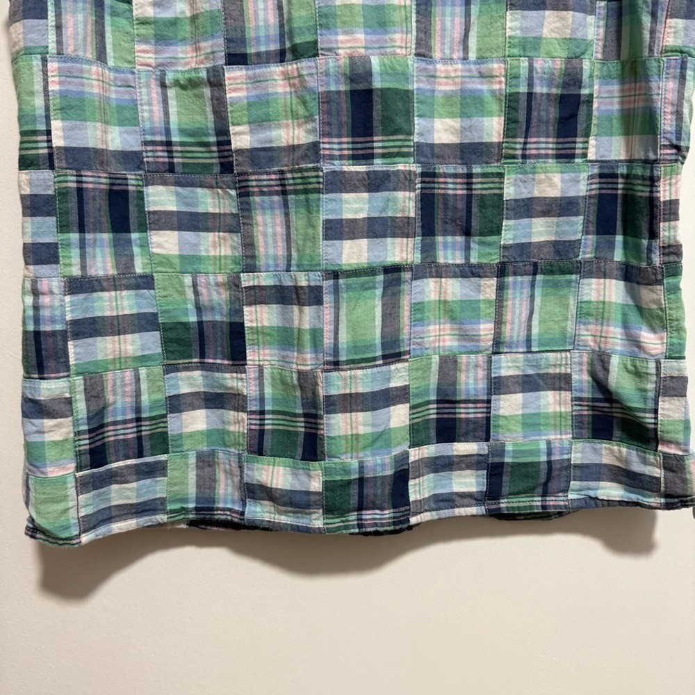 Talbots Cotton Patchwork Plaid Button Back Sleeve… - image 5