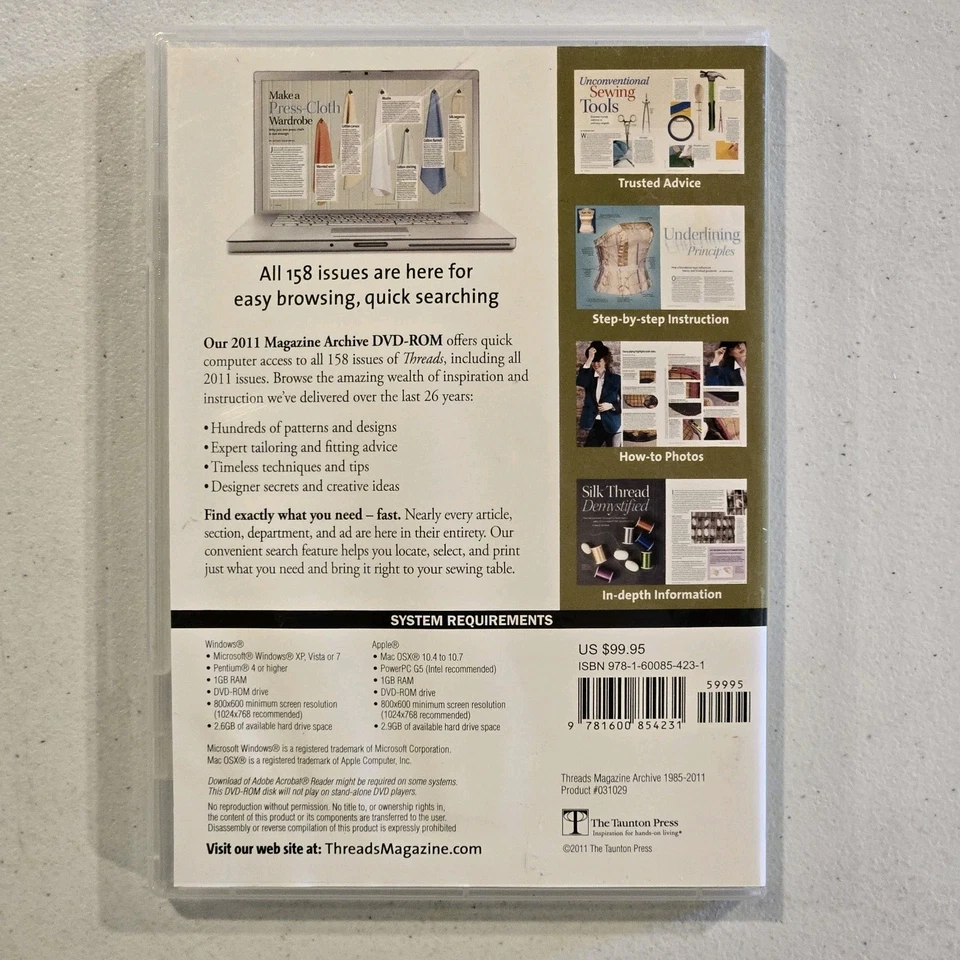 Threads Magazine Archive 1985-2011 DVD-ROM - 158 ISSUES - TAUNTON PRESS RARE - Image 2 of 3