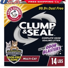 Clump Seal Multi-Cat Cat Litter Odor Control Clumping Dust Free 14 lb Box New 1.38 per pound