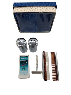 Vintage Gillette Aristocrat Set With Cased Brushes And Palmolive Shave Stick KN