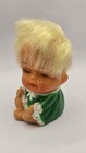 Vintage Moody Cutie 3.5” Doll Freckles Closed Eyes Blonde Hair Green Dress — photo 4
