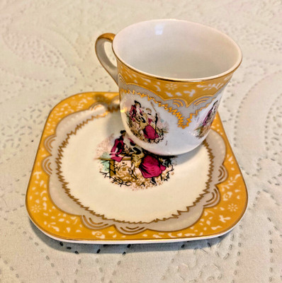 Vtg Yamasen Gold Collection Teacup/Saucer Fine Porceline Japan 24K