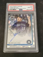 2019 Topps Chrome Sapphire Auto Yusei Kikuchi #CSA-YK Rookie PSA 10