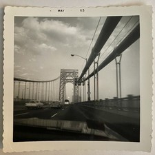 Vintage Snapshot 1963 Driving Along The Golden Gate Bridge Perspective From Car