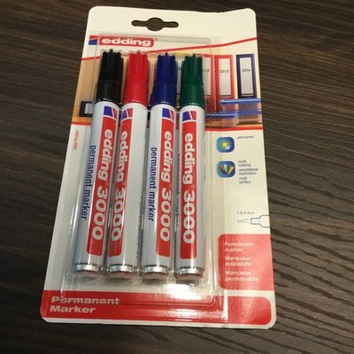 Edding 3000 Permanent Marker 4er Set 1,5 - 3 mm  Marker