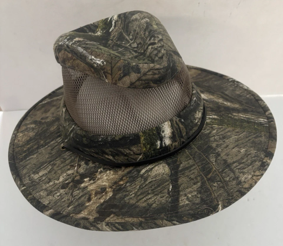 Sombrero con cordón de malla camuflada de roble musgo ala larga al aire libre senderismo/caza/safari/sol Foto 2 de 4