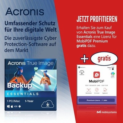 Acronis TrueImage Essentials 2026 + Mobi PDF Premium / 1 PC / 1 Jahr / KEY (ESD)