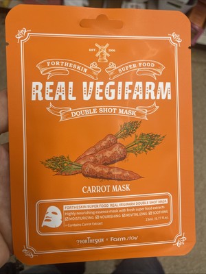 2 NEW Real Vegifarm Double Shot Masks Carrot Mask Free Ship NEW
