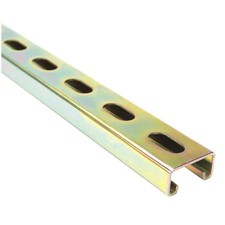 Single Channel Strut, Slotted, Steel, Zinc-Plated, 9/16 In X 1-1/8 In Hole