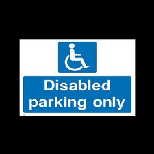 Disabled Parking Only Rigid Plastic Sign or Sticker A6 A5 A4 - Accessible HS11 