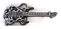 Buckle E- Gitarre Als Totenkopf, Heavy Metal, GüRtelschnalle